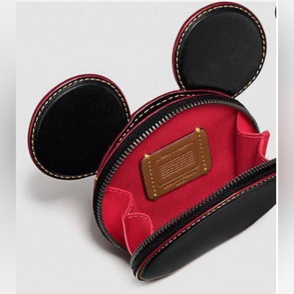 Coach x Disney Coin Case in Glove Calf Leather with Mickey Ears (Black) [F59071] - Picture 2 of 4